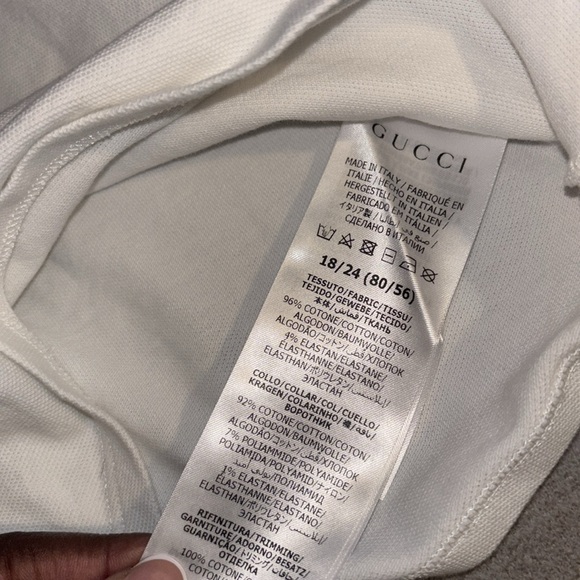 Gucci BABY COTTON POLO TOP WITH WEB 18/24 month Size. Navy Blue, Red & Green - Picture 4 of 4